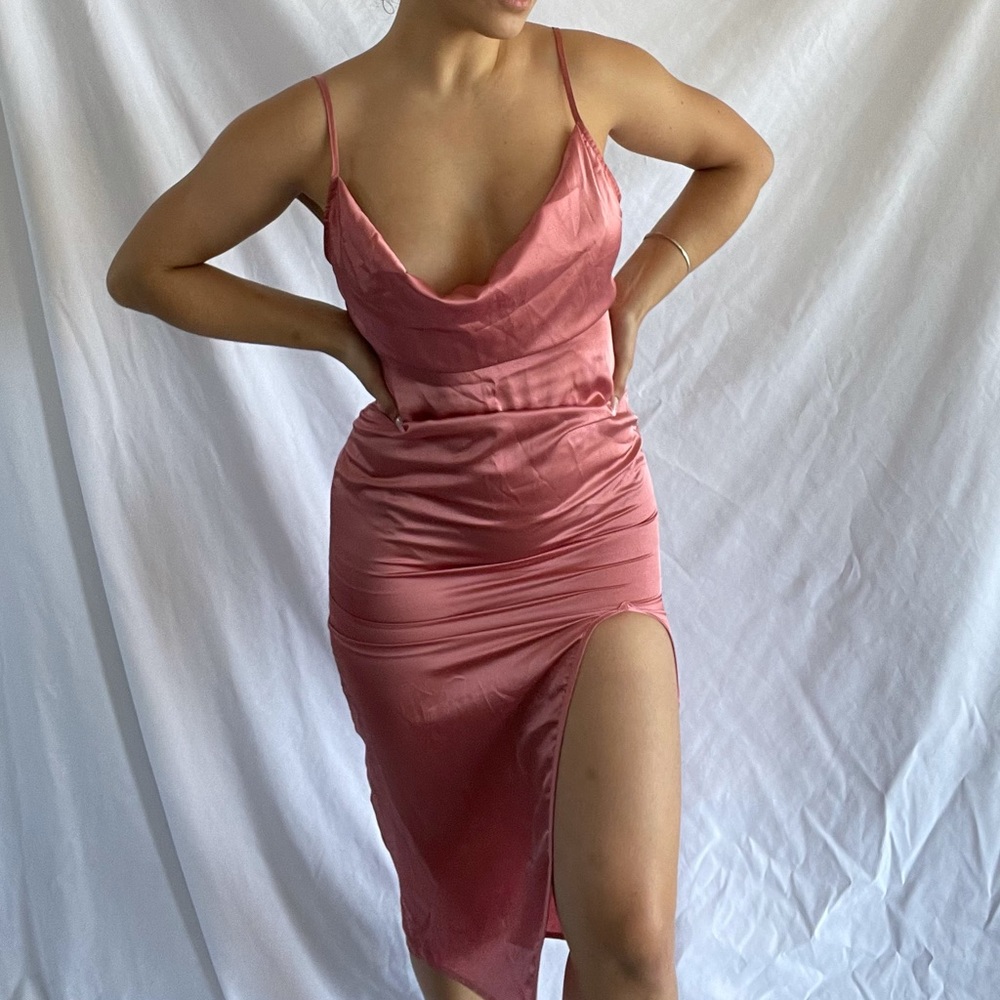 Dusty rose Satin slip dress